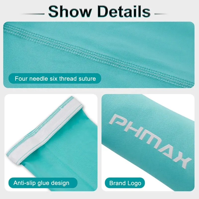 PHMAX Cycling Arm Sleeves Breathable UV Protection Running Arm Covers Fitness Basketball Elbow Pad Ice Silk Arm Wamrers