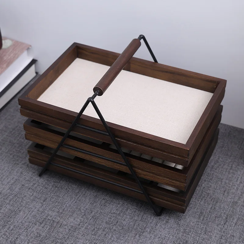 Three Layers Jewelry Box Multi Functional Wooden Jewelry Display Rack Organizers Storage Personalised Packaging Supplies