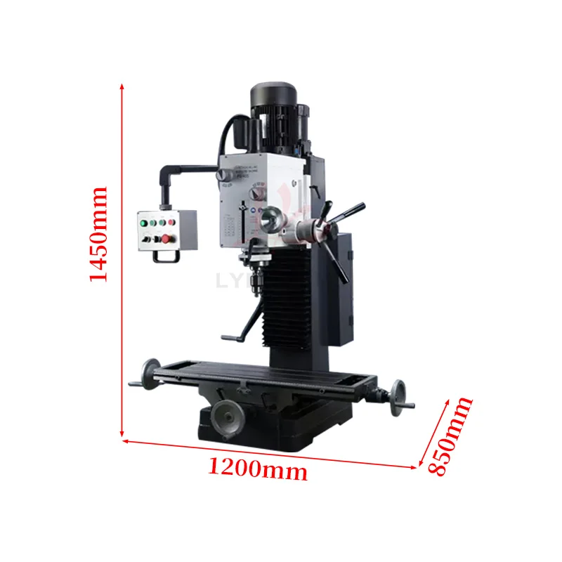 Máquina perforadora y roscada LY-45S para perforar y mecanizado de metales Pantalla digital de tres ejes Elevador de cabezal automático para ranurado