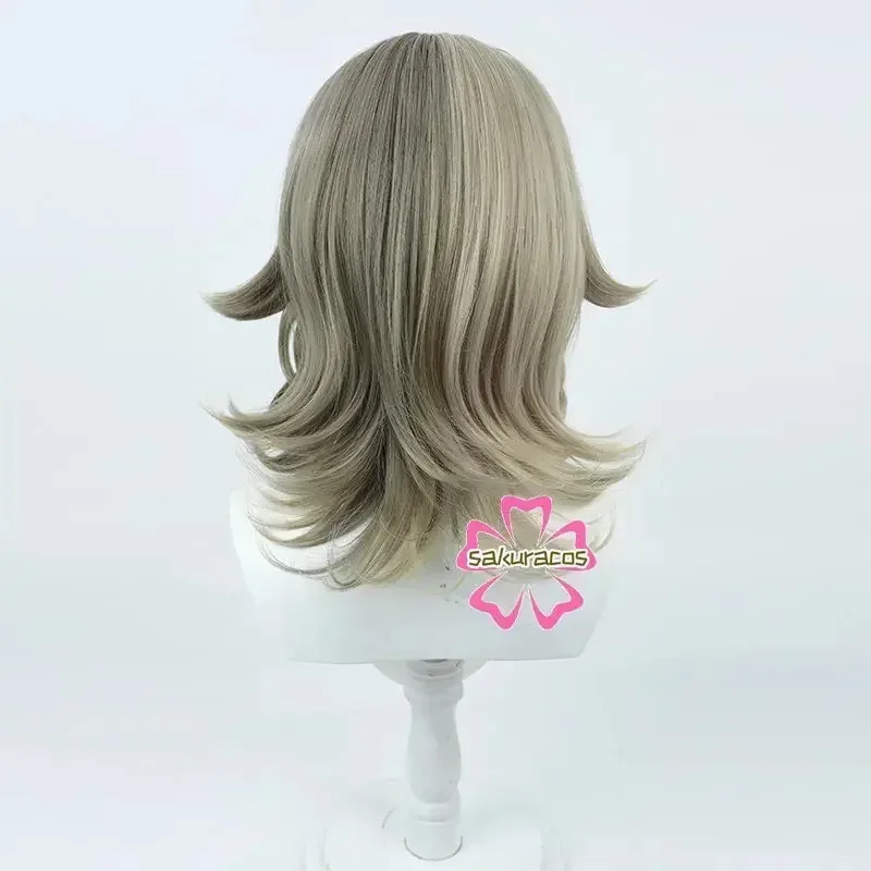 Wiwiwi 123Honkai تأثير فيل الخامس شعر مستعار تأثيري قصير مجعد الشعر مضفر الكتان مختلط اللون مقاومة للحرارة بيروكات صناعية هالوين Ro