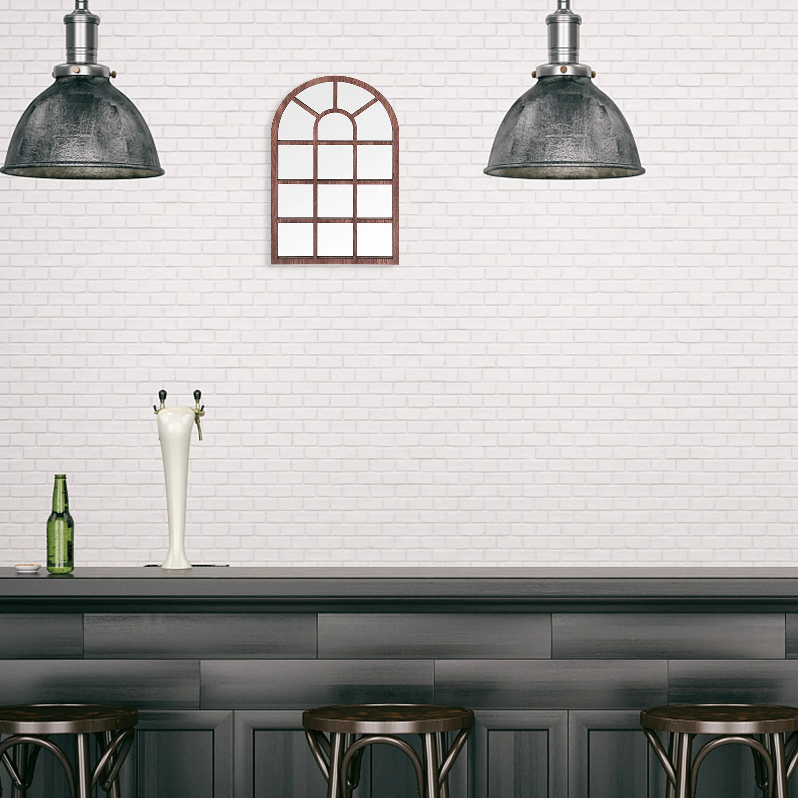 

Extra Large Window-Shaped Wall Sticker Removable Self-Adhesive Rustic Wood Frame Decal for Living Room Bedroom Porch Farmhouse