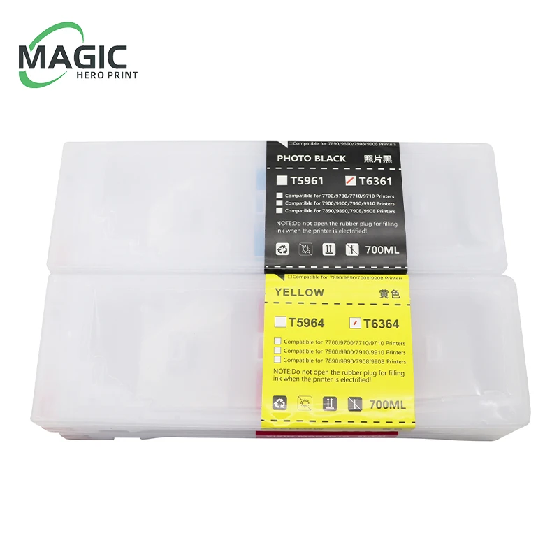 Magic T6361-T6369 T636A T636B for Epson 9908 refillable ink cartridge epson 7908 7890 9890 9710 7710 supply 9910 7910 7900 9910