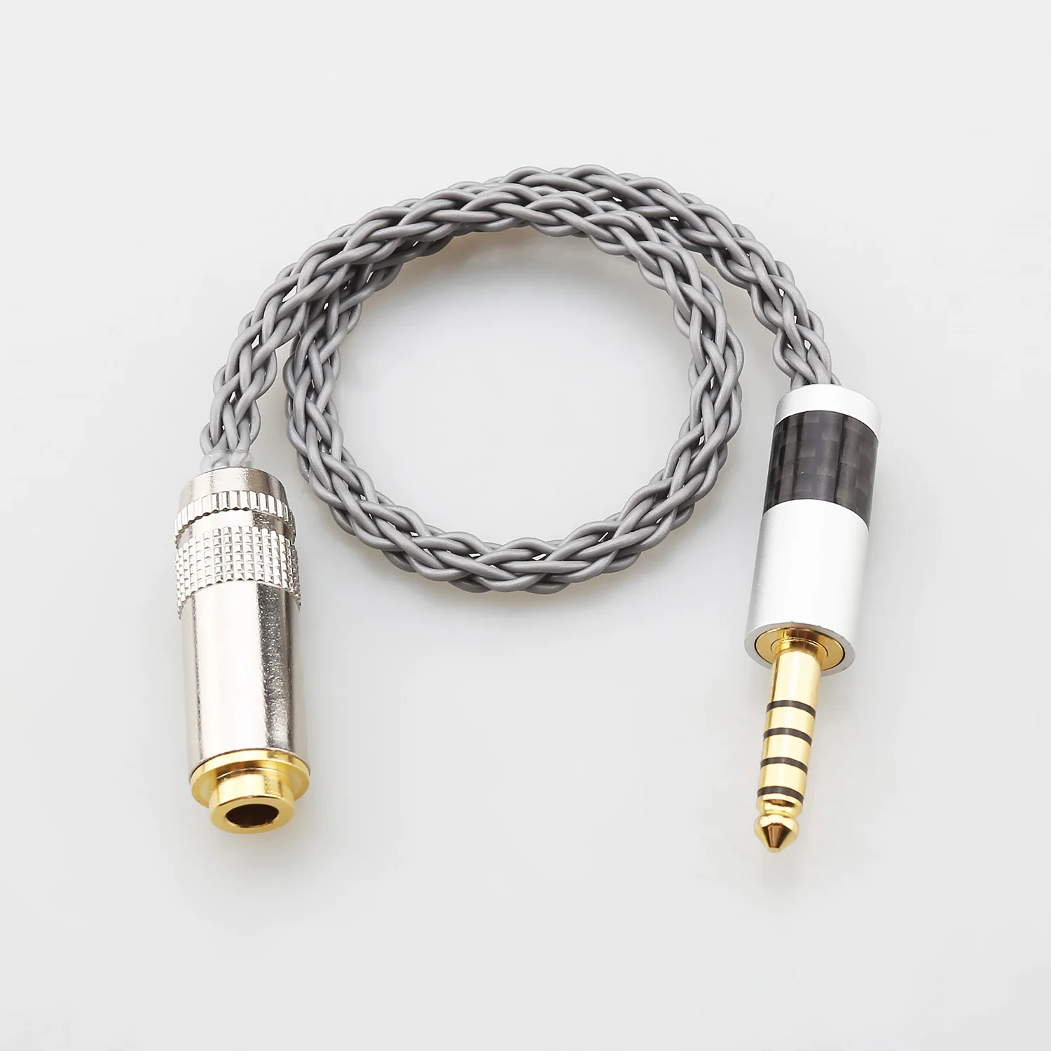 Cable Adaptador de Audio TRS de Alta Calidad, 8 Núcleos, 99% 7N OCC, Plateado, Conector Balanceado Macho de 4.4mm a Hembra de 4.4mm, 4.4mm a 4.4mm