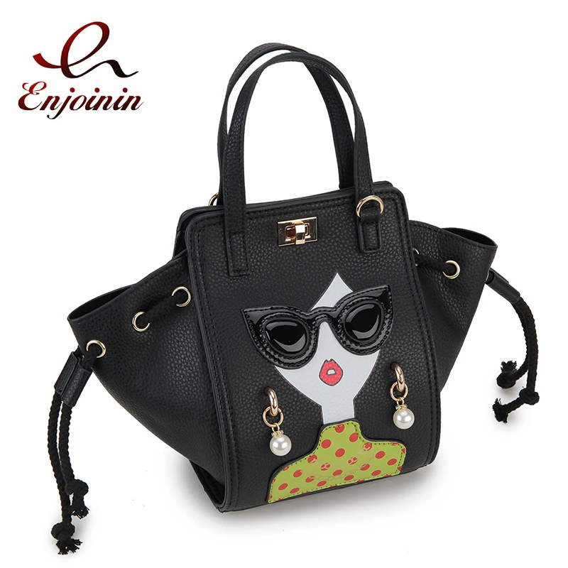 Funky Lady Face Purses and Handbags for Women Cartoon Pattern Female Shoulder Bag Top Handle Satchel Party Clutch Crossbody Bag