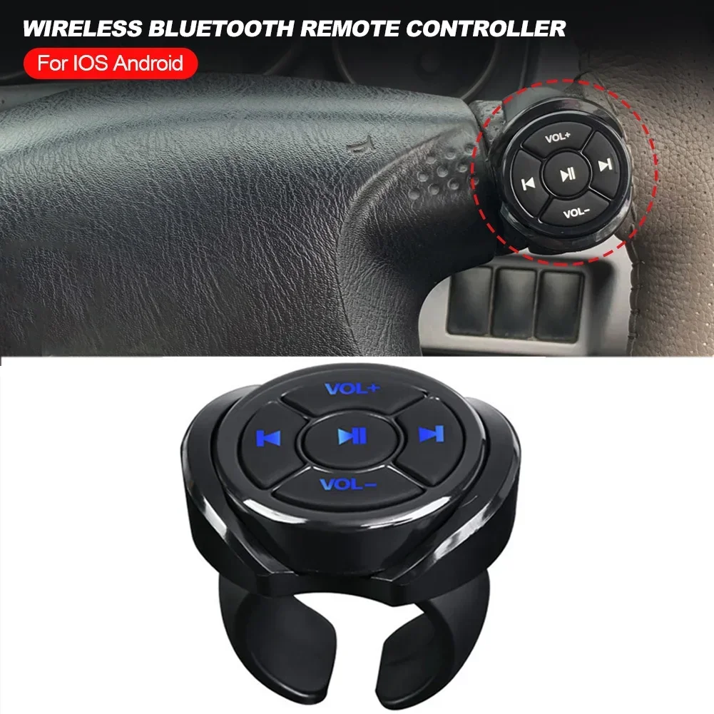 5 Keys Car Steering Wheel Wireless Bluetooth-compatible Remote Control Button Universal for Android IOS Car Media Volume Button