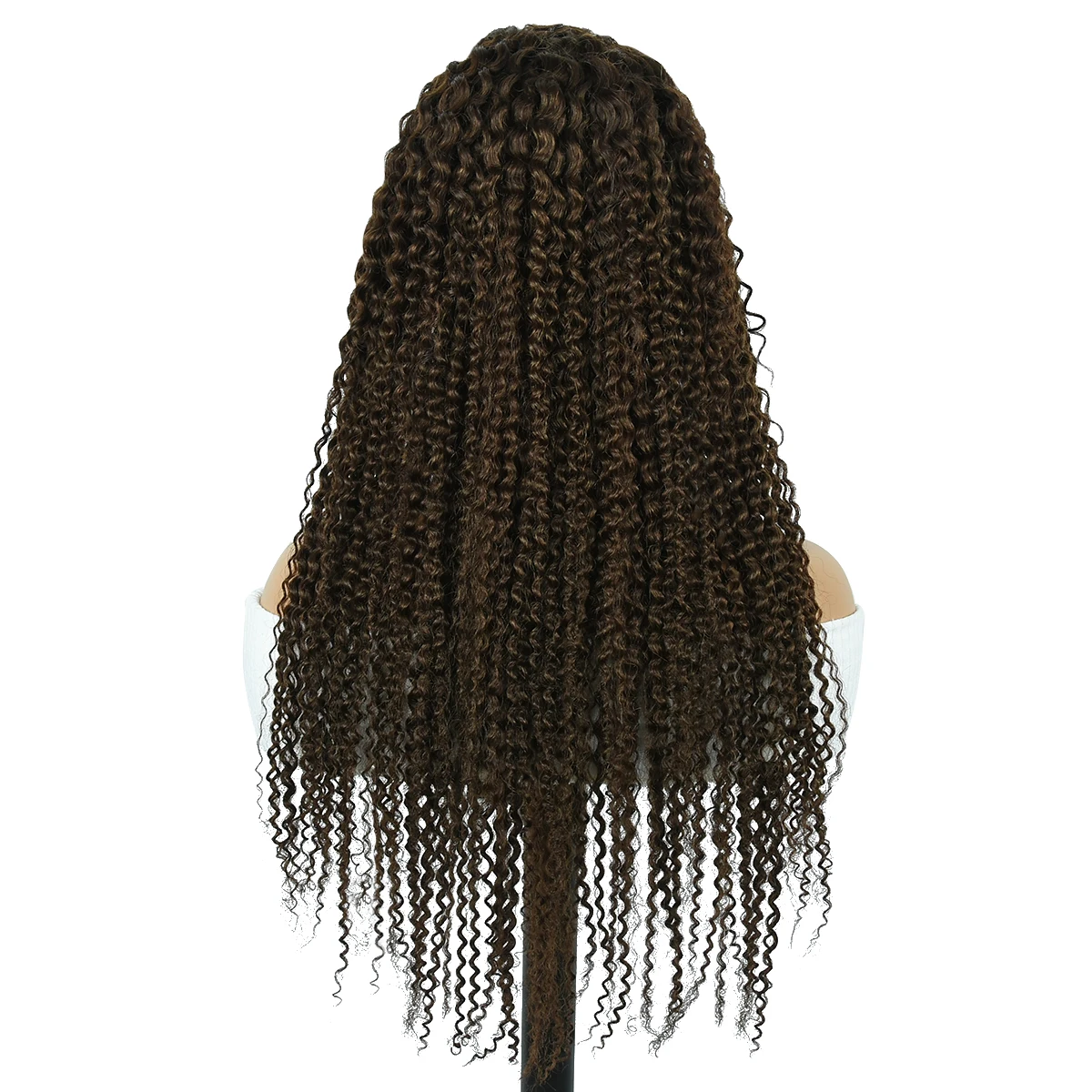 Color #4 Kinky Curly 13x4 Lace Front Wigs Preplucked 4x4 Lace Closure Wigs For Woman Brown Kinky Curly Human Hair Wigs 16-30"