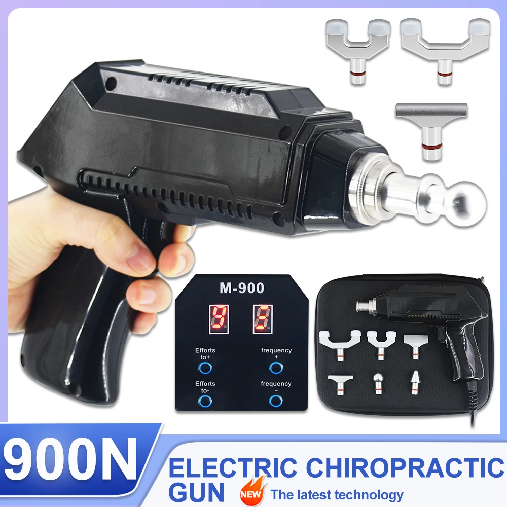 

Электрический коррекционный пистолет 900N, регулируемый импульсный массажер для позвоночника и шеи, инструменты для хиропрактики
