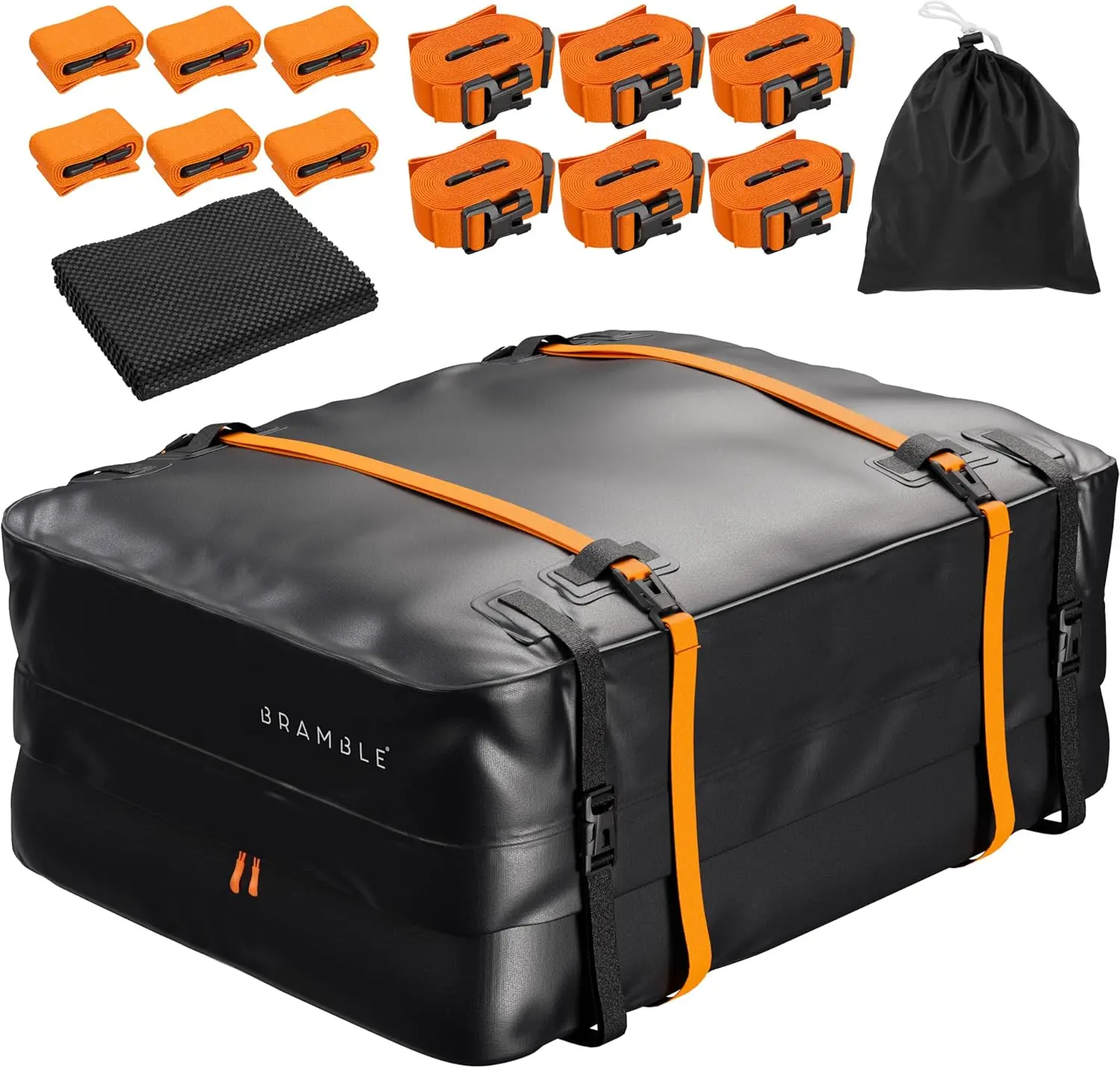 

20 Cubic Feet Waterproof Car Roof Bag, Universal Fit for All Vehicles with Non-Slip Mat and Straps