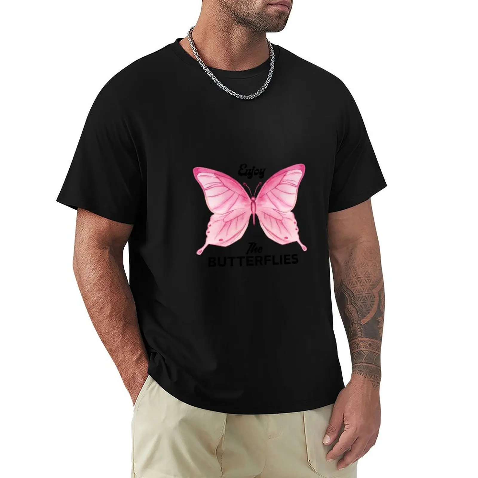 Enjoy the Butterflies T-Shirt Creative Graphic Tee Shirt