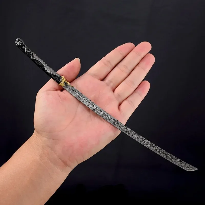 26cm Ghost Walker Cyberpunk Red Dragon Game Peripheral Metal Samurai Sword Ghost Weapon Model Mission Crafts Toy for Boy collect