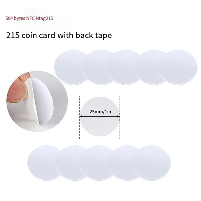 100 pièces complètes 13.56Mhz NFC Ntag215 carte pièce NTAG 215 étiquette de carte 25 Mm de diamètre peuvent être utilisées pour Amiibo fait maison facile à utiliser
