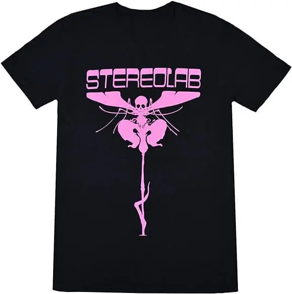 Stereolab Space Moth Black Cotton T-Shirt