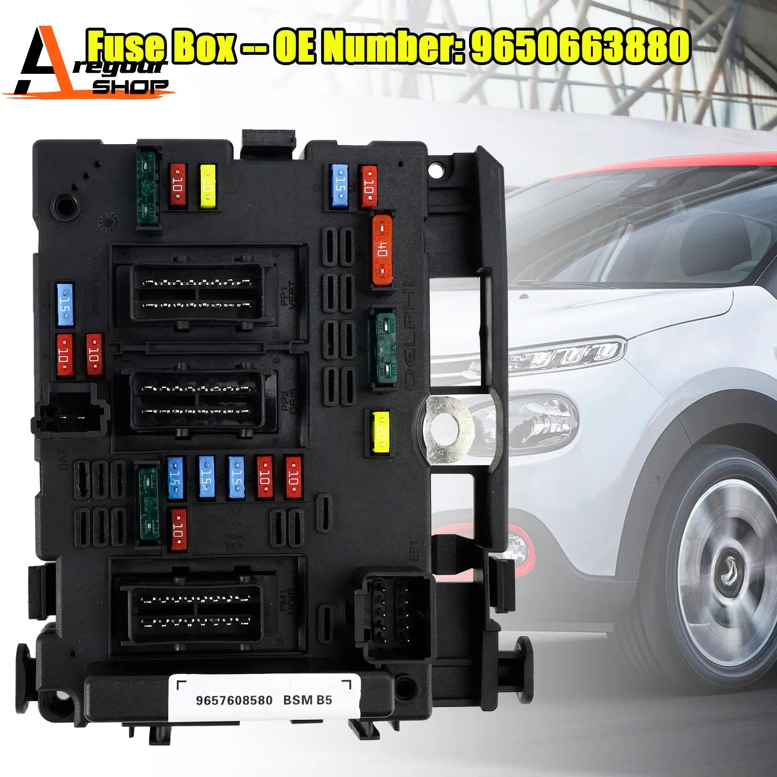 

Fuse Box 9650663880 for Citroen C3 C4 C5 Peugeot 1007 206 206+ 307 406 807