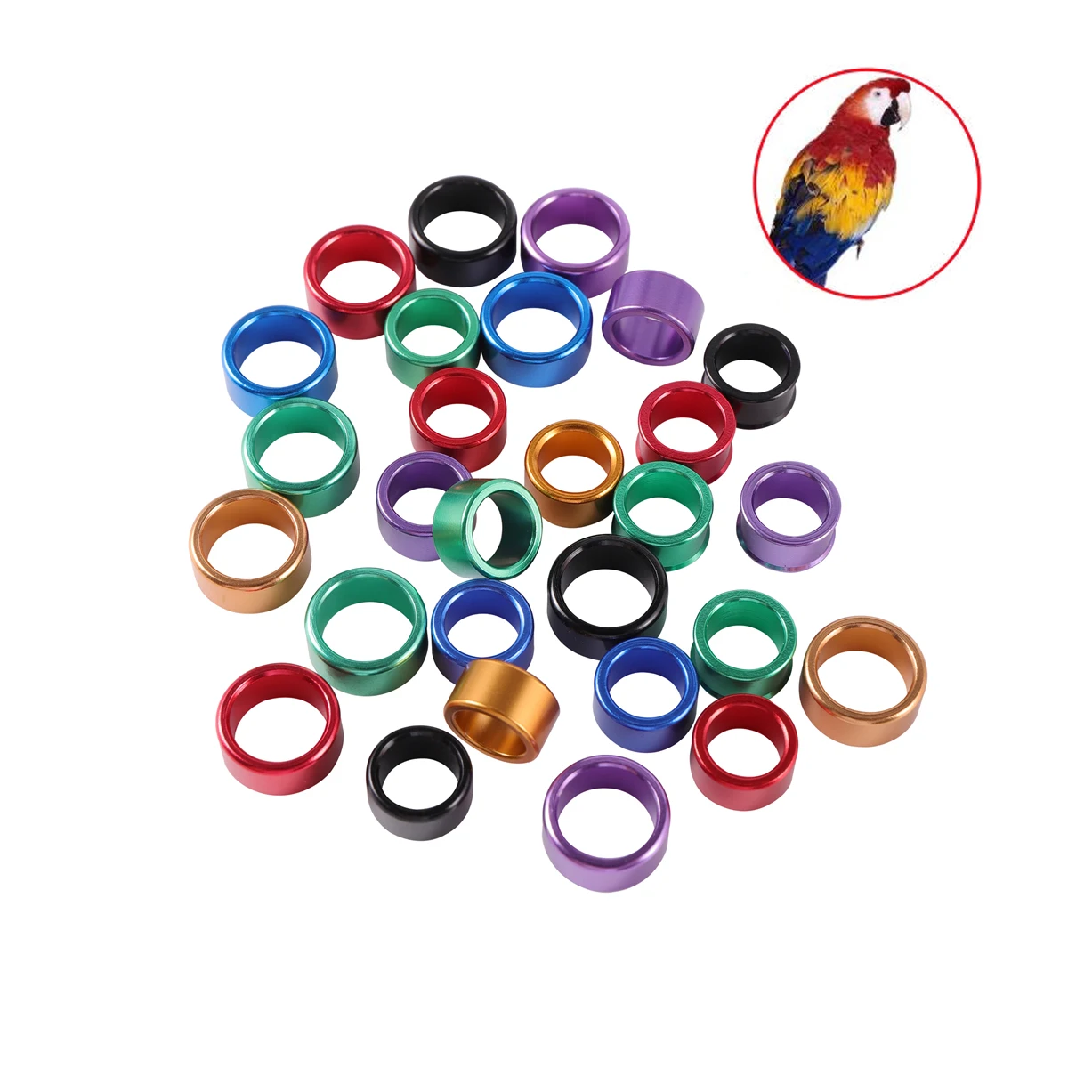 

Inner Diameter 8mm 10mm Pigeon Parrot Aluminum Alloy Foot Ring Outdoor Flight Training Identification Ring Bird Supplies 300Pcs