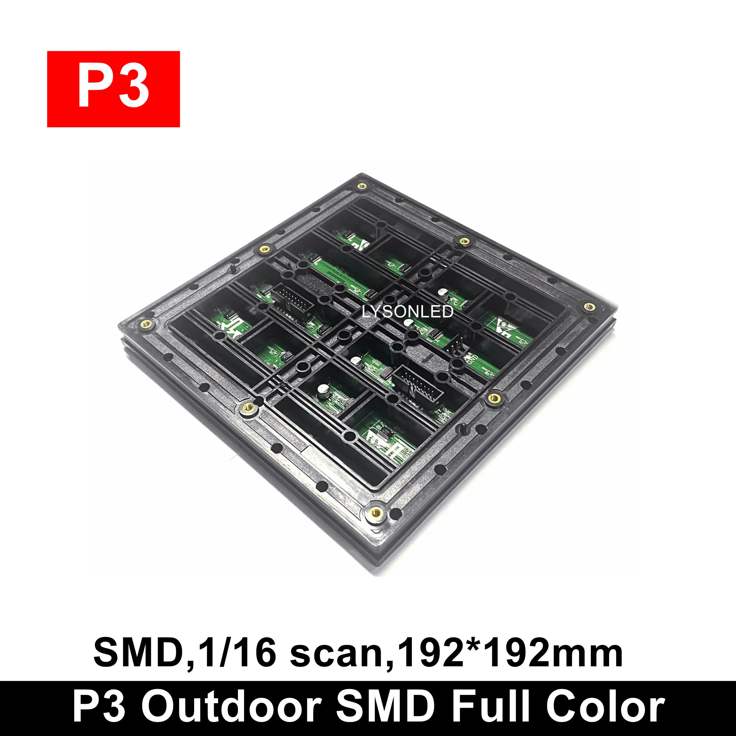 High Resolution P3 Outdoor SMD Full Color LED Video Display Module 192mmx192mm