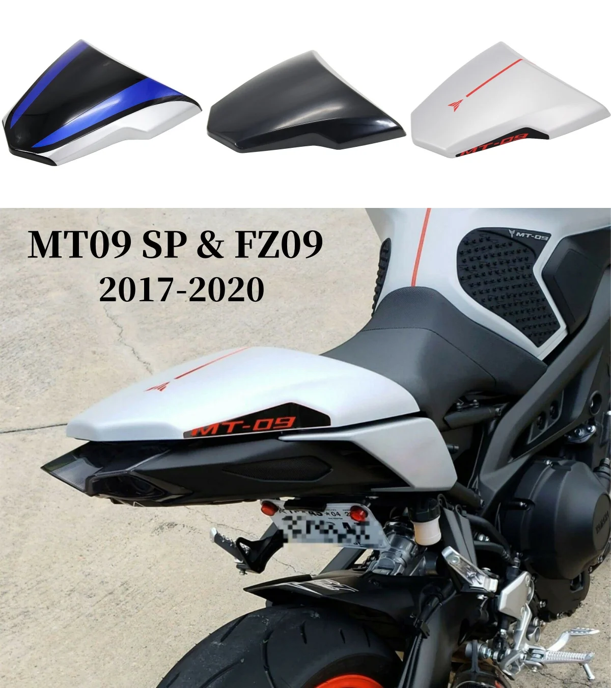 

Для YAMAHA MT-09 MT09 SP FZ09 FZ 09 17-20 мотоциклетный чехол на заднее сиденье, обтекатель, пассажирские юппы, задние секции, заднее сиденье, заднее сиденье