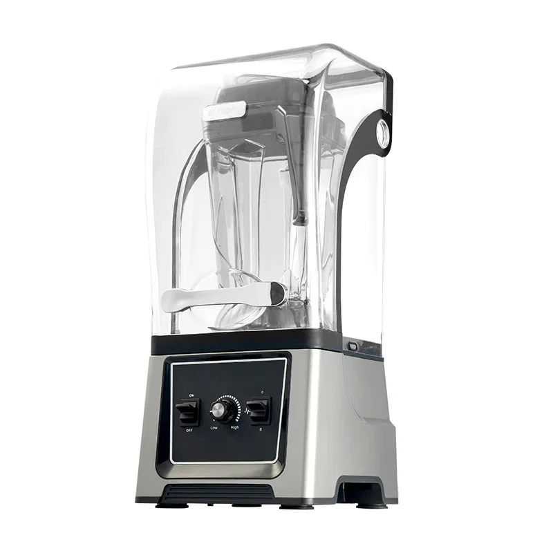 Licuadora eléctrica comercial multifunción con cuchillas de acero inoxidable de 6 capas con cubierta de sonido, licuadora grande resistente