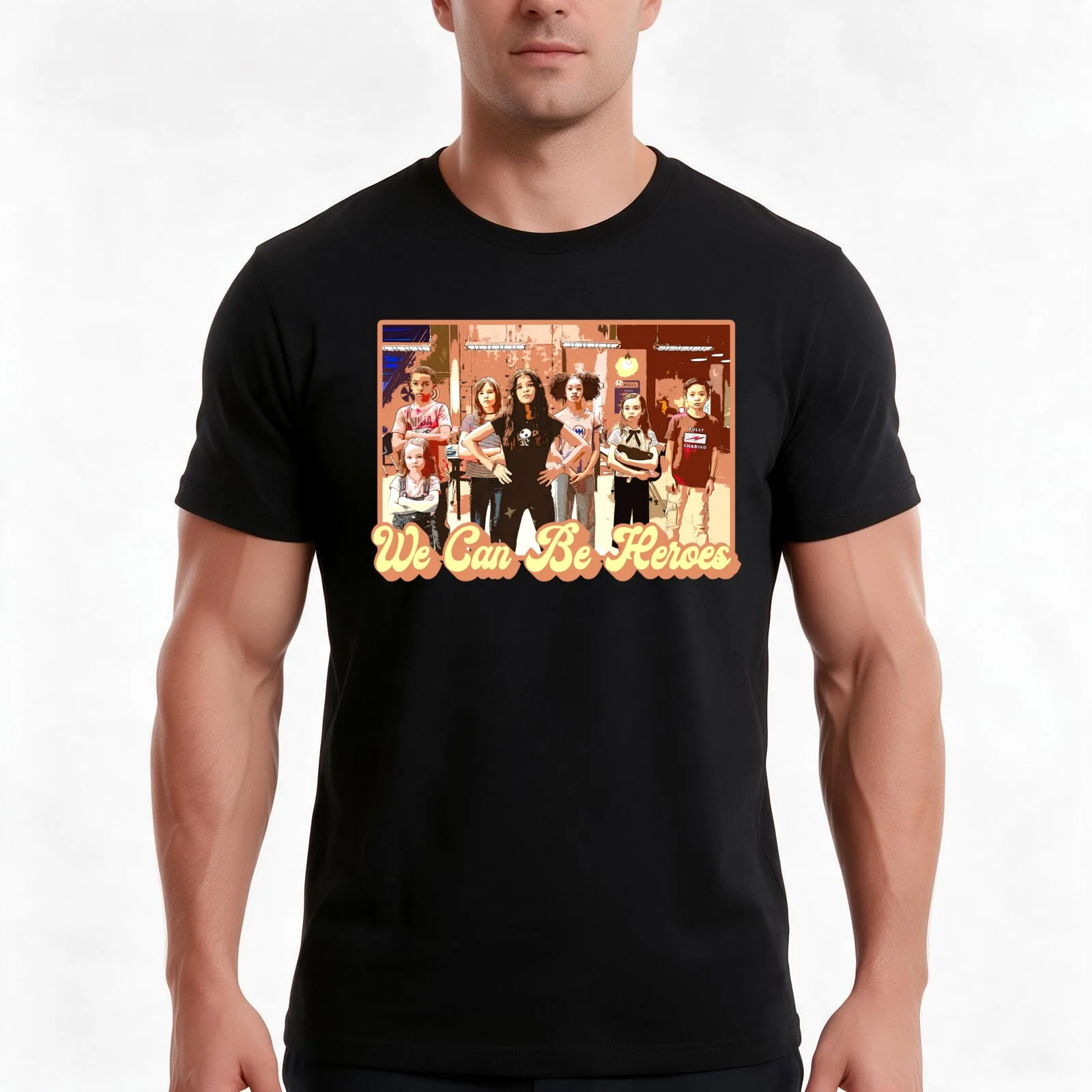 we can be heroes Netflix show Kids T-Shirt, Summer Casual Cotton Tee, Oversized Streetwear Tops, Vintage Graphic Print