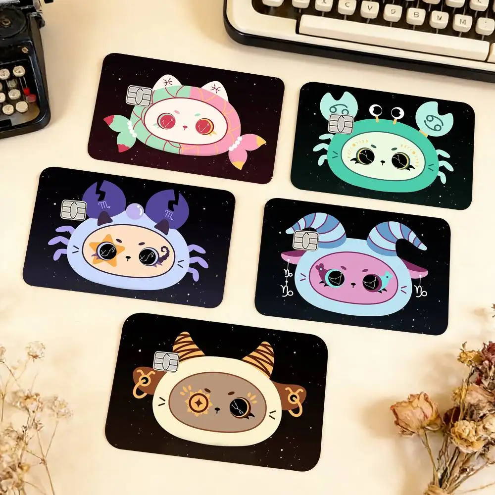 

The 12 Zodiac Signs Waterproof Film Skin Cover Credit Card Stickers Debit Front Bank Bus Pass