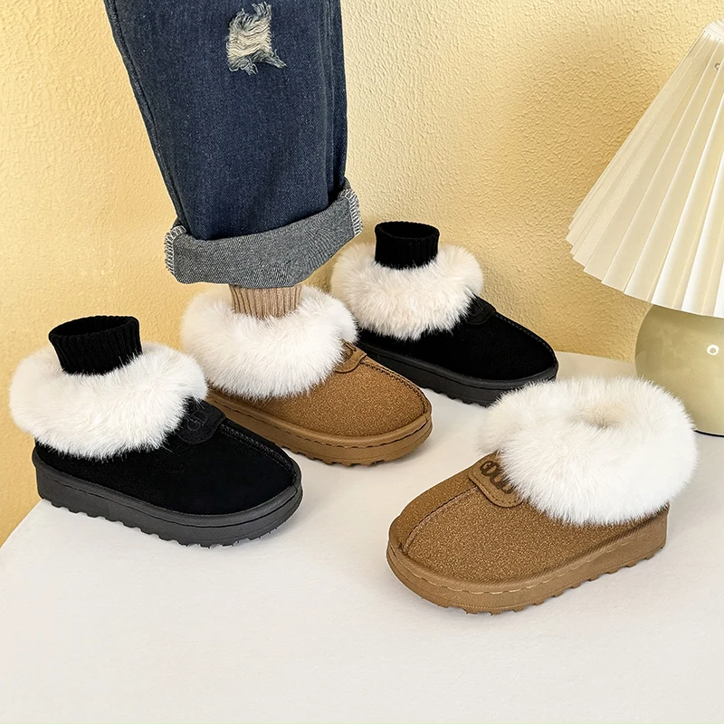 

Роскошные детские зимние зимние сапоги, детские модные теплые зимние ботинки на меху для девочек и мальчиков, детские зимние сапоги, утепленная флисовая хлопковая обувь