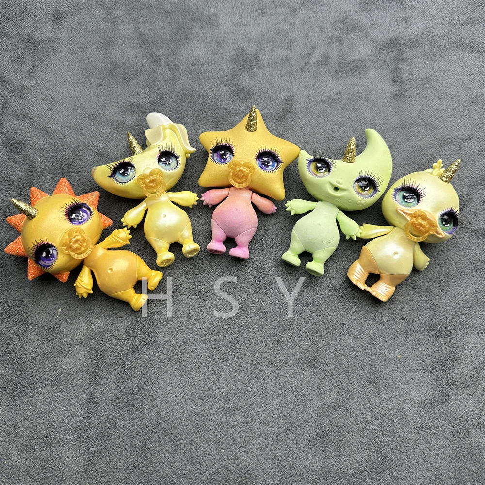 Original 11cm-13cm Rainbow Unicorn Doll Little Monster Mud Doll Children\'s Game House Toy Set Gift