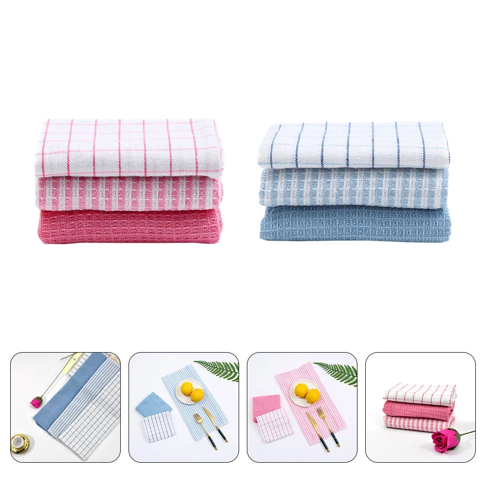 

6 Pcs Cloth Absorbent Scouring Pad Kitchen Scrubbers Household Duster Cloths Water Dishcloths Cleaning Rags Washing Towels