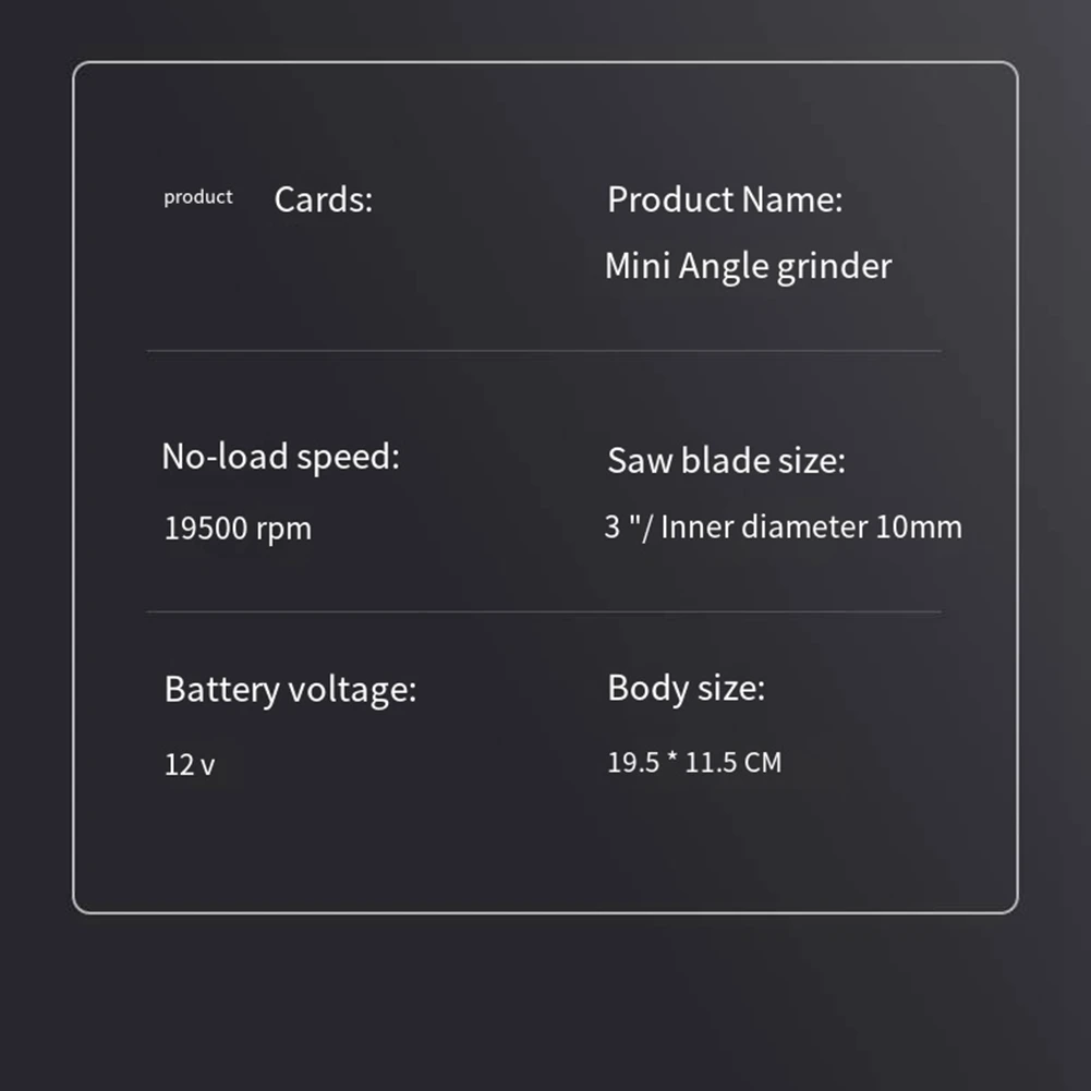 

ABLN-Cordless Angle Grinder, 19500 Rpm 12V Mini Angle Grinder, For Plastic/Pipe/Drywall Cutting & Grinding