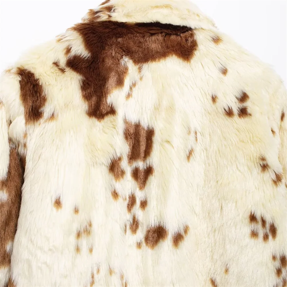 2024 RARF autumn new European and American style animal print fashionable niche faux fur effect jacket jacket