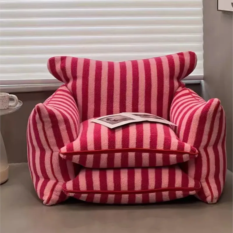 

Simple Household Living Room Leisure Lazy Sofa Net Red Striped Bedroom Tatami Creative Backrest Chaise Longue