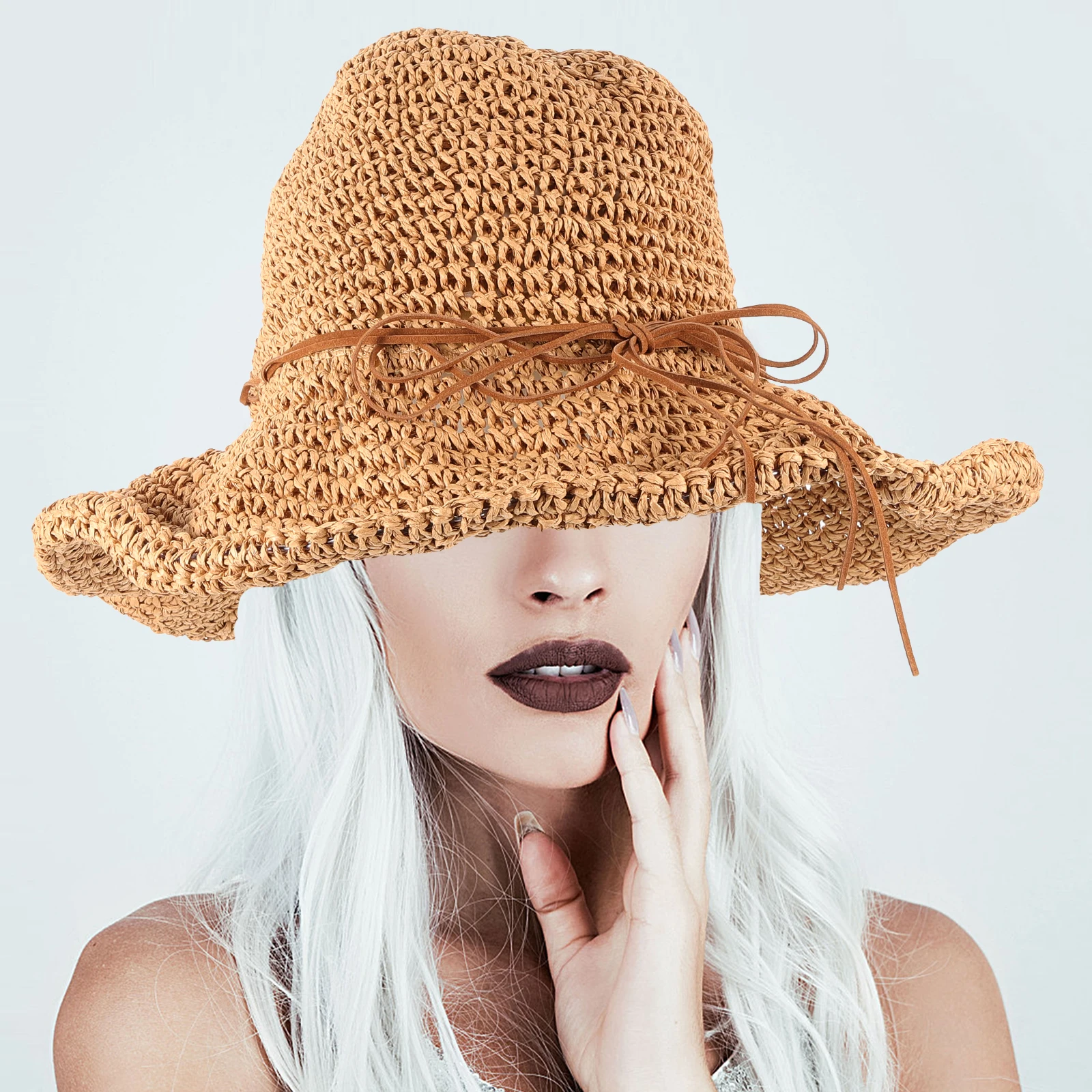 

Sun Visor Sunscreen Hat Decorative Beach Holiday Headwear Summer Straw Vacation Cap Wide Brim