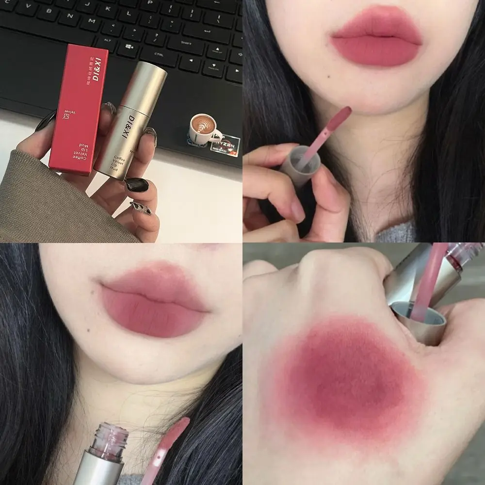 Latte caffè marrone scuro lucidalabbra velluto rossetto a lunga durata impermeabile opaco Lip Tint donna