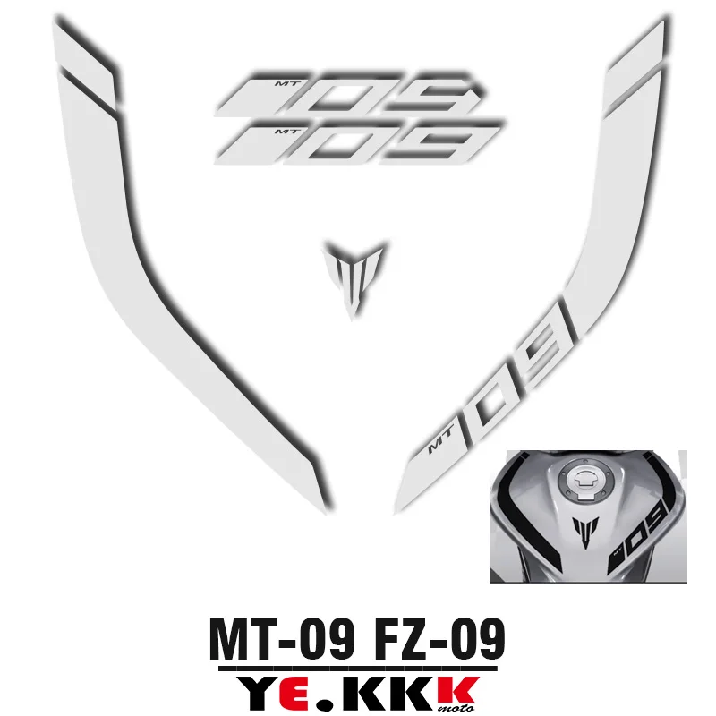 MT-09 Curve Fuel Tank Sticker Set No Background Die-cut Deca For Yamaha MT09 MT-09 FZ09 FZ-09 Curve Fuel Tank Stickers Custom