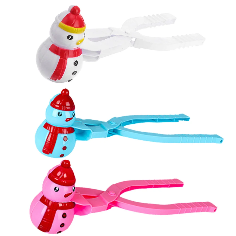 3 قطع من أدوات صنع شكل رجل الثلج الإبداعية للأطفال في الشتاء واللعب في الهواء الطلق قوالب بلاستيكية محمولة رمل الثلج