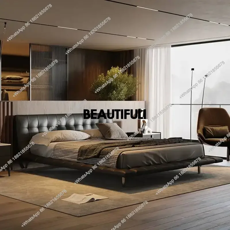 

Low Profile Elegant Bed Double Platform European Modern Bedroom Bases Bed Lit Pliable Nightstands Cama Matrimonio Furniture