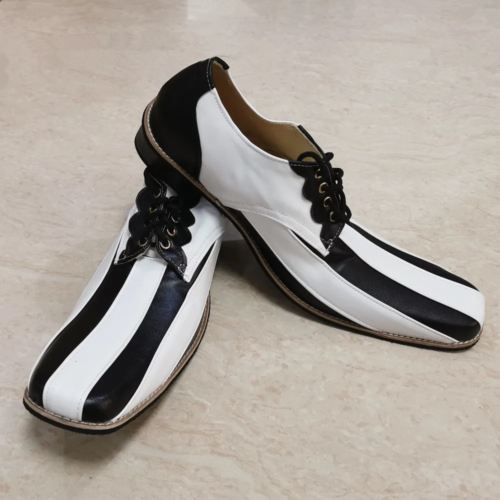 36cm B ‌ Falta branco apontou toe palhaço sapatos para adultos tamanho livre clube circo favores magro coringa sapatos halloween cosplay