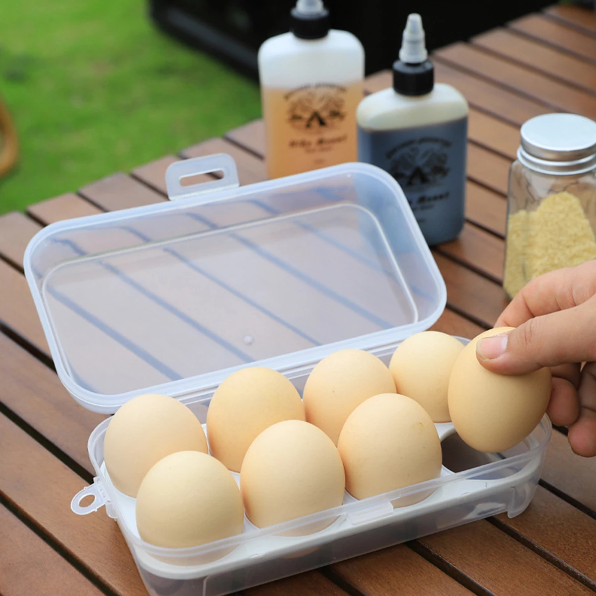 

Egg Storage Box Kitchen Refrigerator Preservation Flip Storage Box Organizer Home Outdoor Camping Picnic Egg Basket Container