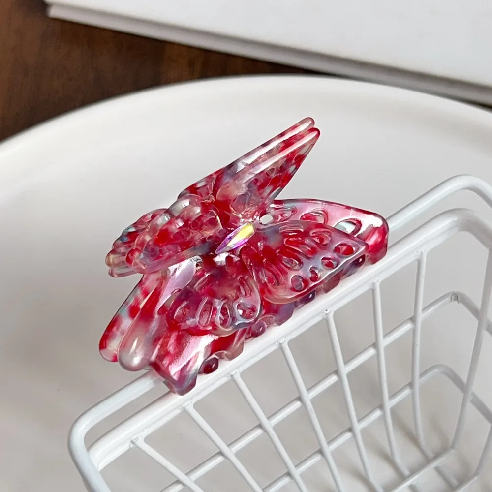 

Hollow Butterfly Hair Claw French Style Claw Clip Acetate Hair Claw Headdress Ponytail Holder Butterfly Shark Clip Back Head