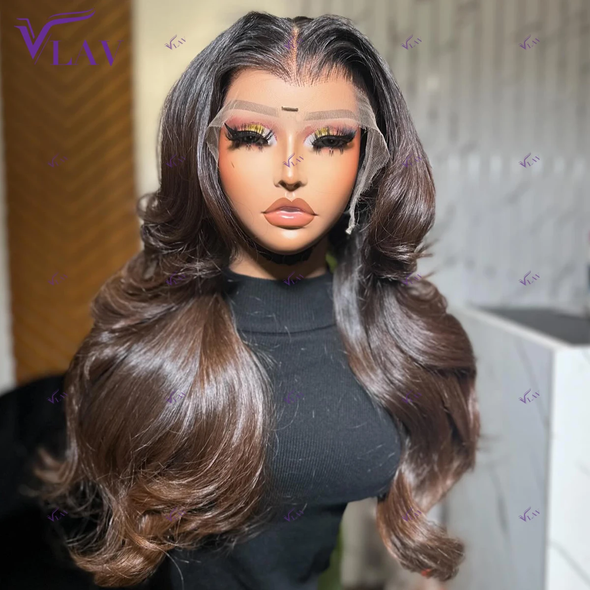 Hoogtepunt Bruin Body Wave Menselijk Haar Pruik 13×4 HD Transparant Kant Frontale Pruik Lijmloze Pruiken 13×6 HD Kant Frontale Pruiken # 4-kleuren