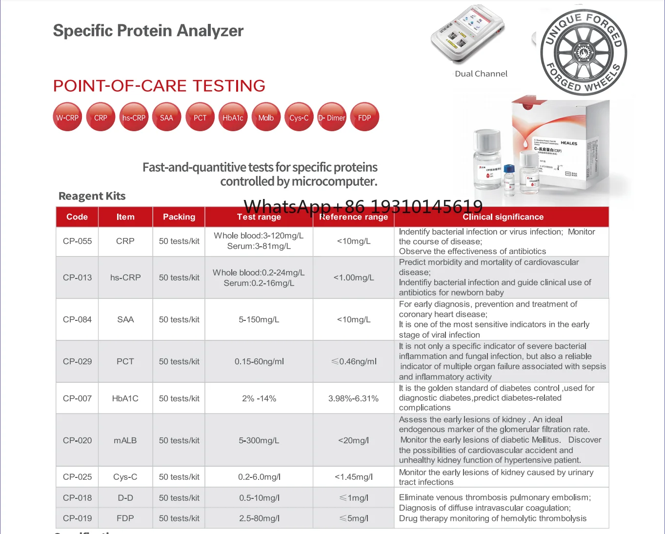 26 New style Analizador de Proteínas Clínicas Veterinarias Específicas POCT, Analizador de HbA1c Animal, Kit de Prueba SAA CRP C