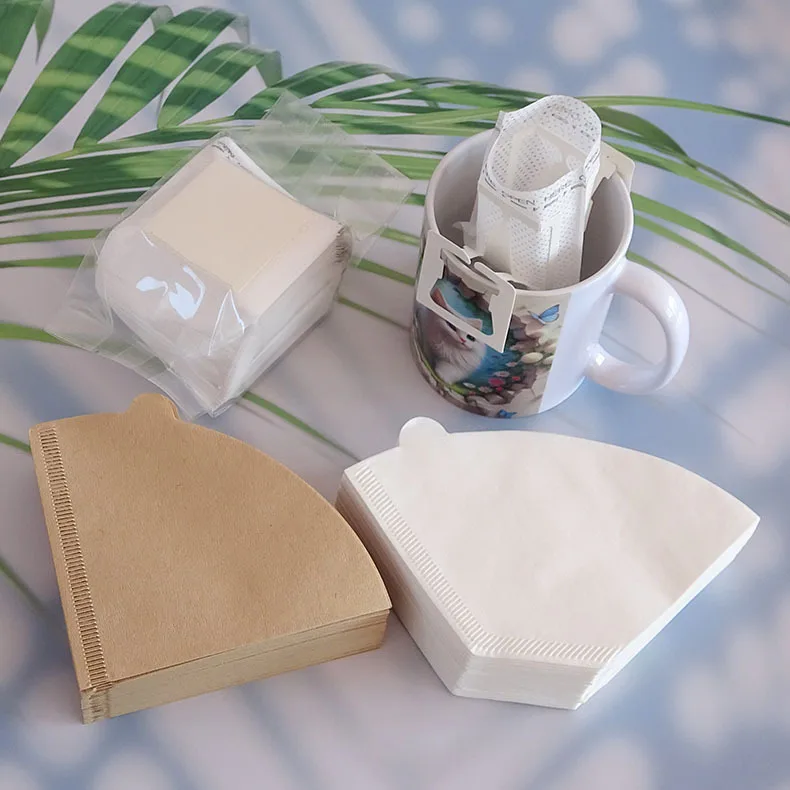 

Environmentally Friendly Log Pulp Paper Coffee Filter Coffee Brewing Filter Hourglass Bag Strainer Bags Tea Infuser Pour Over