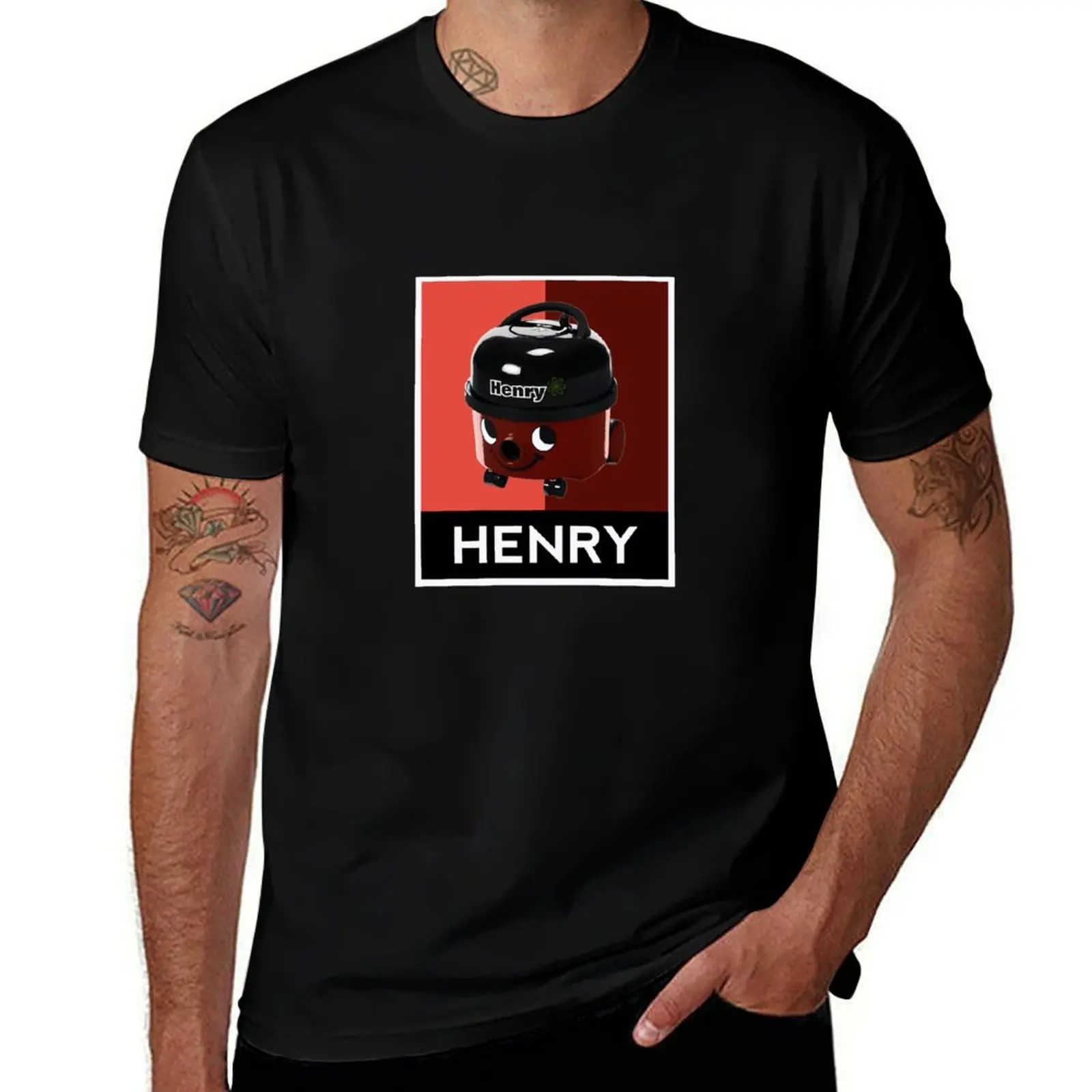Футболка Henry Hoover Pop Art Design, рабочая одежда, футболка с короткими рукавами