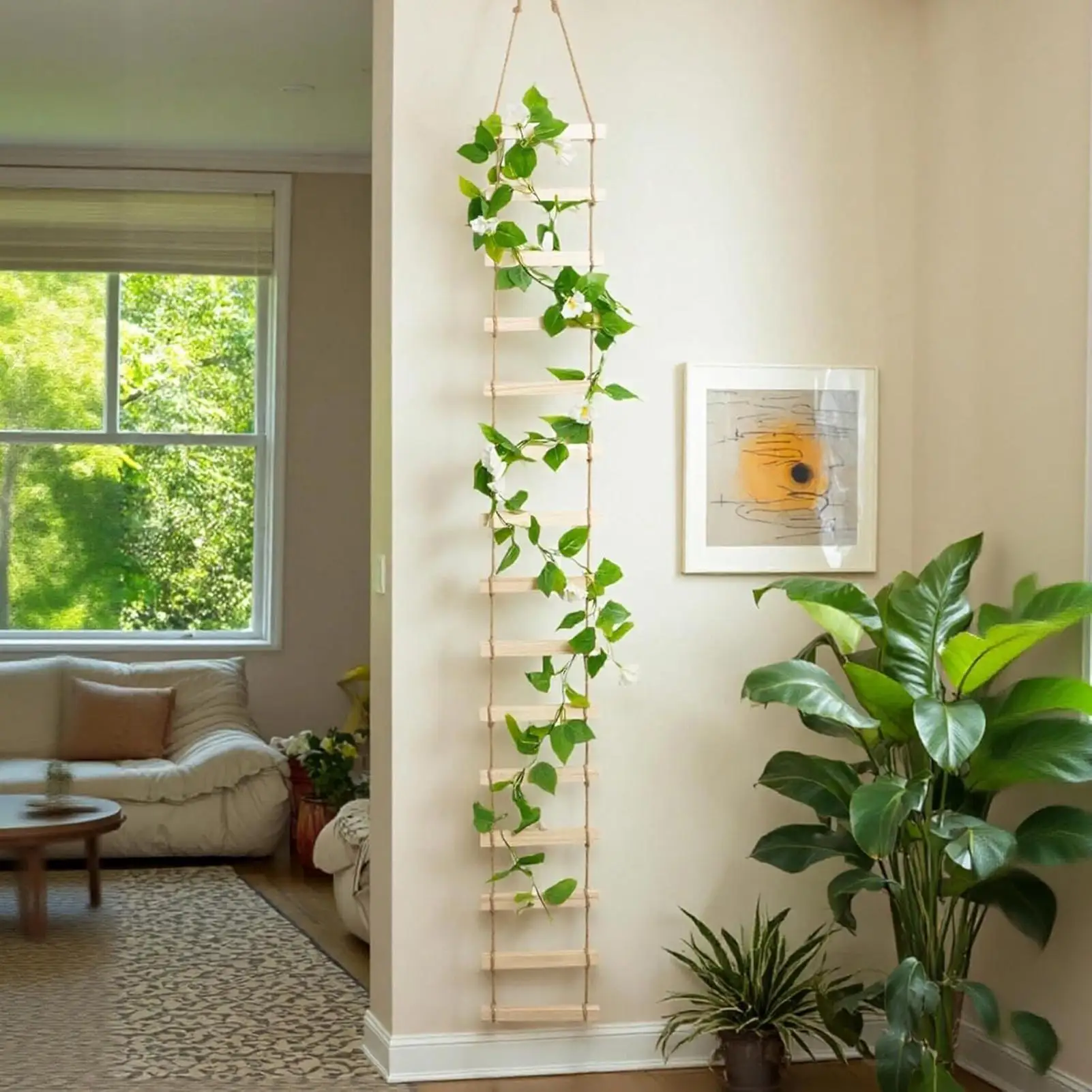 

Деревянная вертикальная лестница-опора для вьющихся растений 180x20 см, для монстеры, для дома, квартиры, балкона, патио