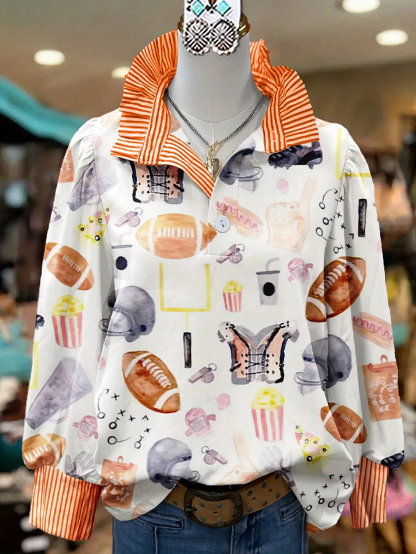 2026 New Christmas Women's Top Spring and Autumn Winter Women's Stand up Collar Versatile Long Sleeve Shirt,