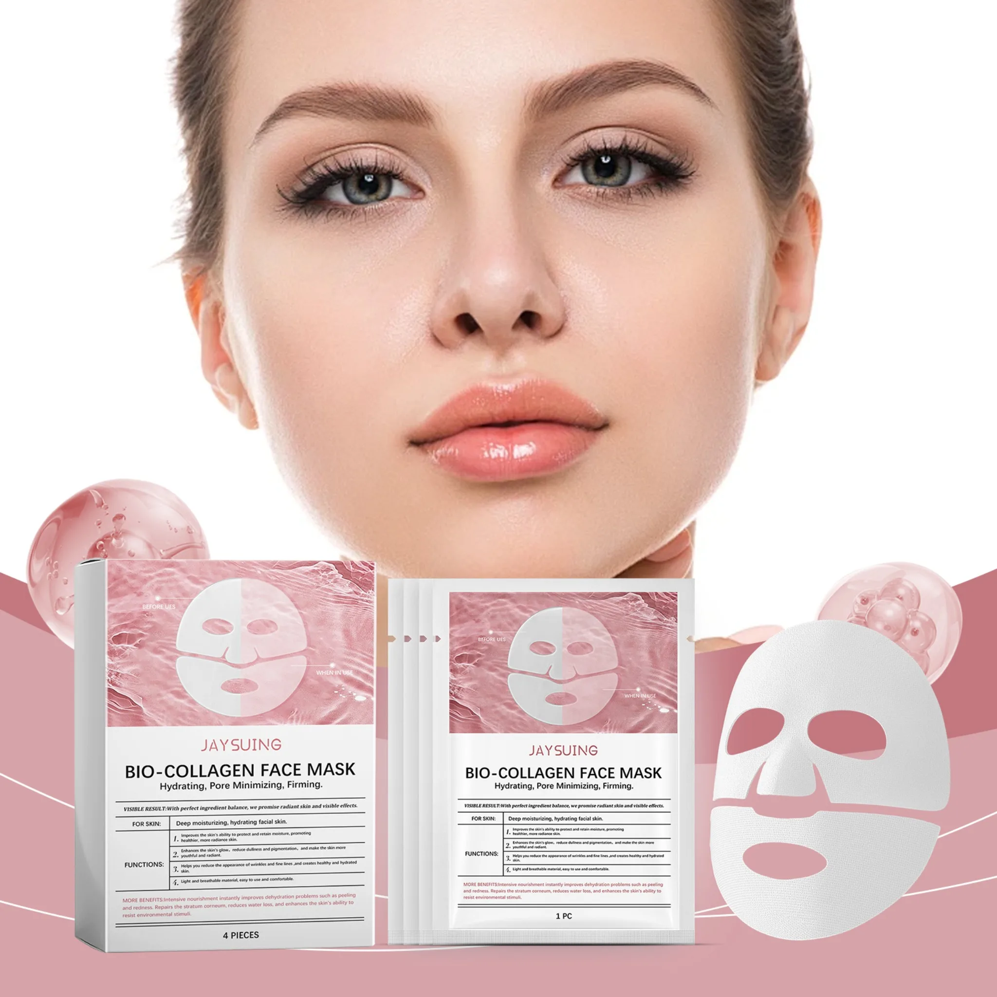 Mascarilla Facial de Colágeno, Reduce los Poros, Hidratación Profunda, Mascarilla Nocturna, Hidratante, Refrescante, Iluminadora, Cuidado Facial