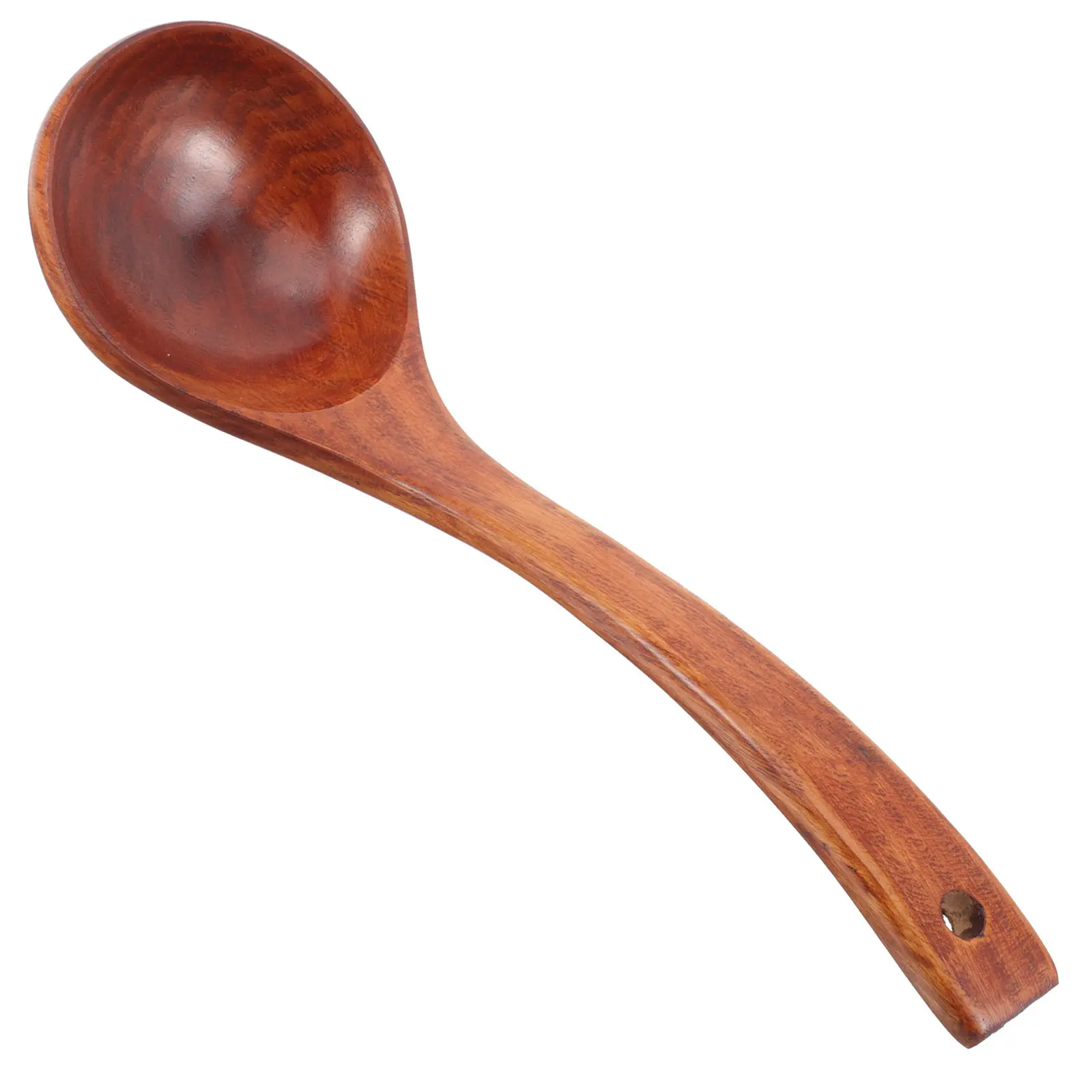 Handmade Beech Wood Cooking Scoop Soup Ladle Anti-Slid Back Design Easy Grip Smooth Washable High Temp Resistant Wooden Kitchen