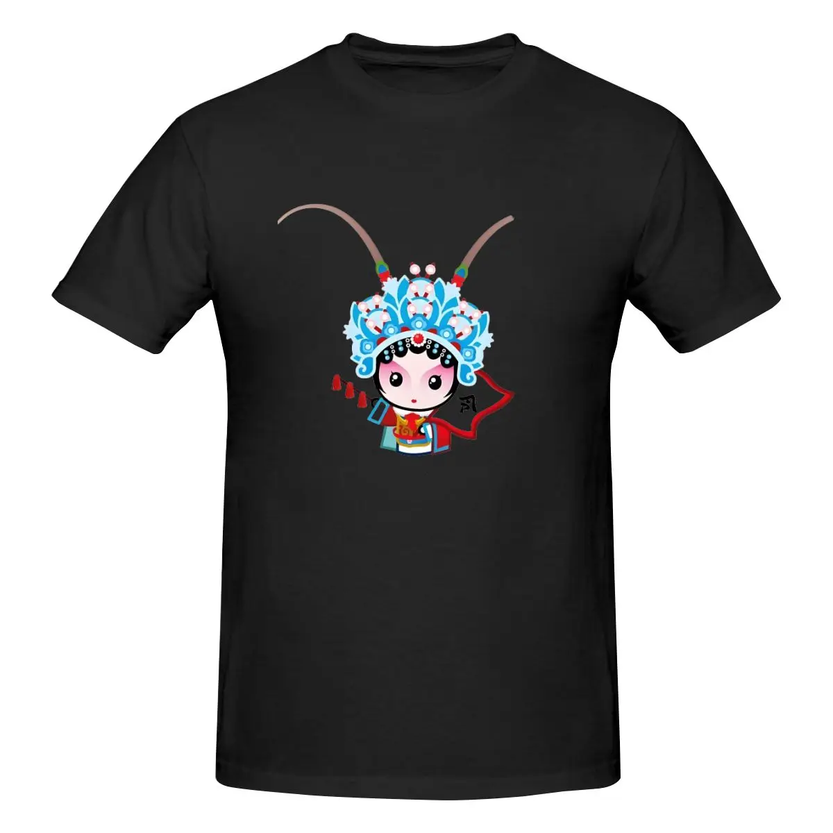 

Men's 100% Cotton Short Sleeve T-shirt Beijing-opera Top Loose Tshirt