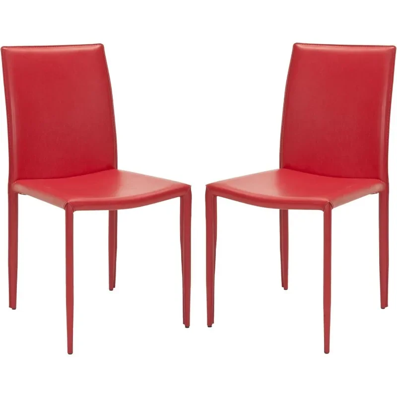 Home Collection-Silla de comedor moderna Karna, color rojo, Juego de 2