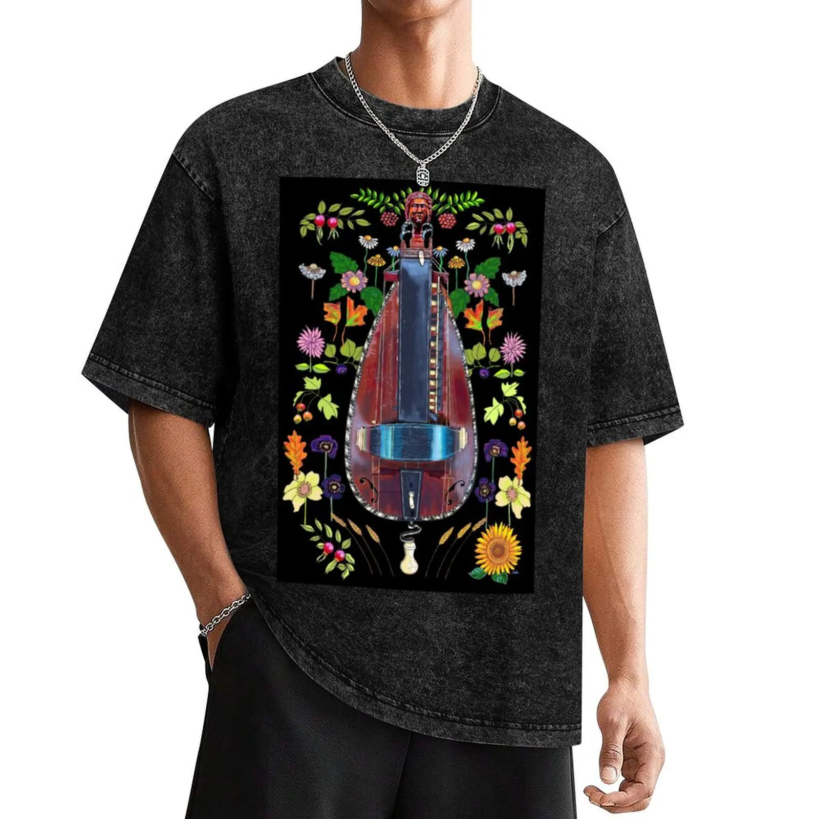 1920's Hurdy-gurdy with Sunflower T-Shirt football t shirt cute clothes mens fashion