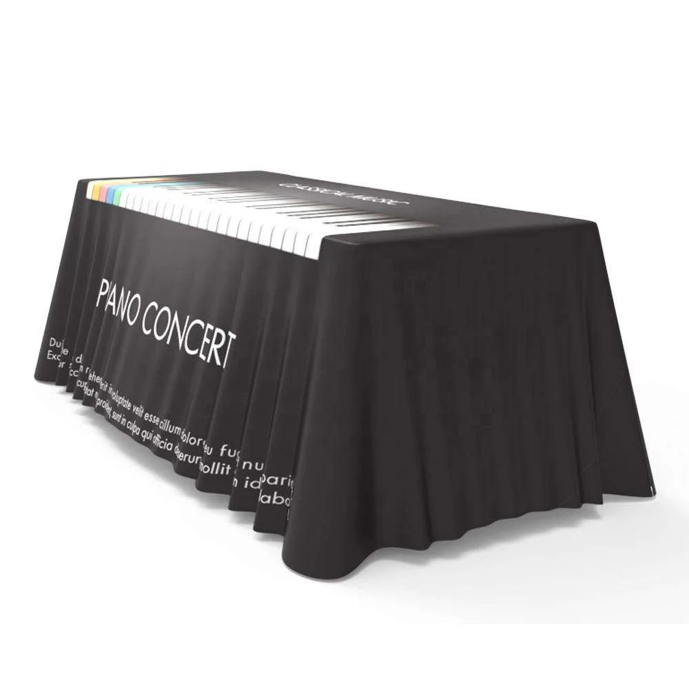 Factory Custom Logo Tablecloth 4ft 6ft 8ft Stretch Fit Fitted Table Covers Full Color Printing for Trade Shows