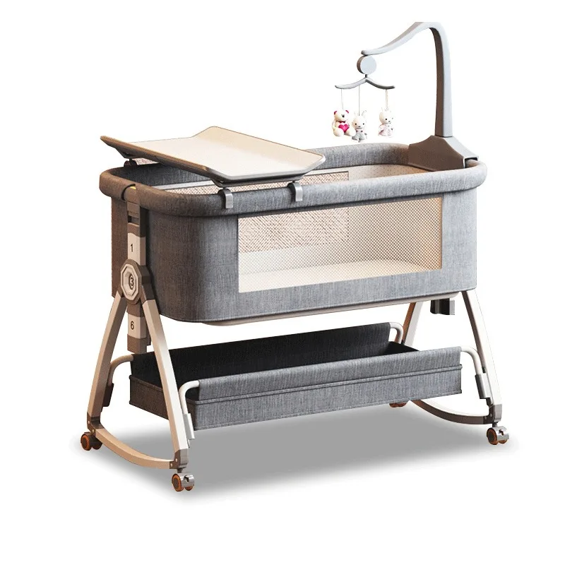 Crib removable portable baby crib foldable multifunctional bb bed newborn child splicing bed